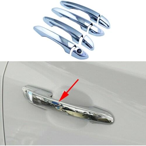 Chrome Look Side Door Handle Cover Trim W /Smart Keyless Cover Trim Fit For Hyundai Tucson 2019 2020 2021 Accessories 8pcs