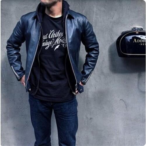 New Genuine Cow Leather Jacket Men Vintage Spring Autumn Short Cowhide Coat Real Leather Jackets Veste Moto Homme | 203202070499