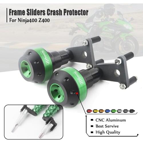 NEW LOGO For KAWASAKI NINJA400 NINJA 400 Z400 2018 2019 Falling Protection Frame Slider Fairing Guard Anti Crash Pad Protector