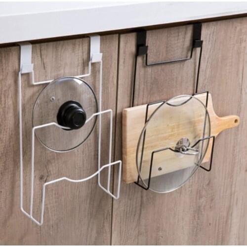 Pan Lid Storage Rack Door Mount Pot Cover Organizer Holder Kitchen Accessories Chopping Board Rack Cabinet Door Storage Shelf