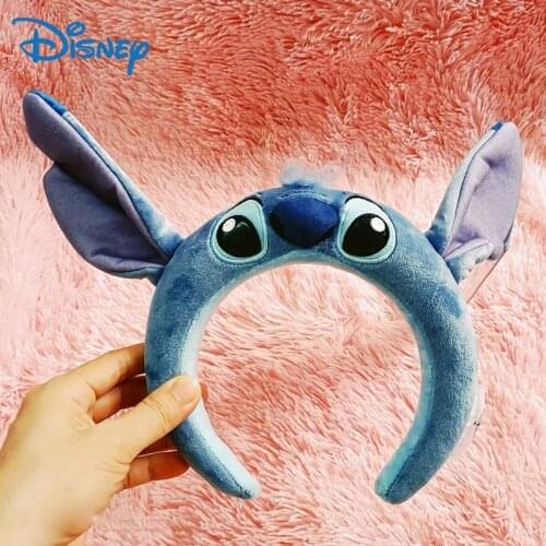 Stitch Disney Stuffed Plush Hair Accessories Bands For Women Cute Cartoon Free Size Kawaii Headwear Gift To 3-12 Years Baby Girl