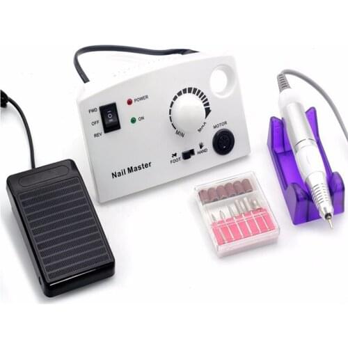 Pro Nail Art Equipment Manicure 35000 RPM Electric Nail Drill Machine Kit Ceramic Nail Drill Bit Sanding Band Accessories Nail