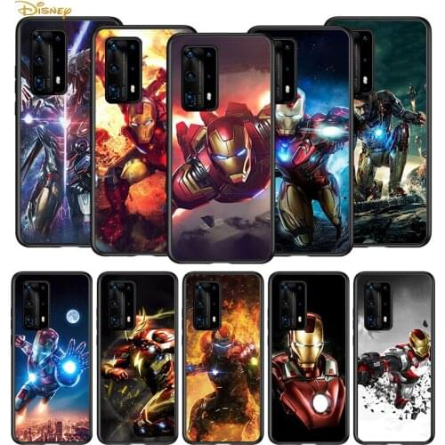 Iron Man Marvel hero for Huawei P40 P30 P20 P10 Pro Lite E Plus 4G 5G P9 P8 Lite P Smart Z S Plus Soft Black Phone Case