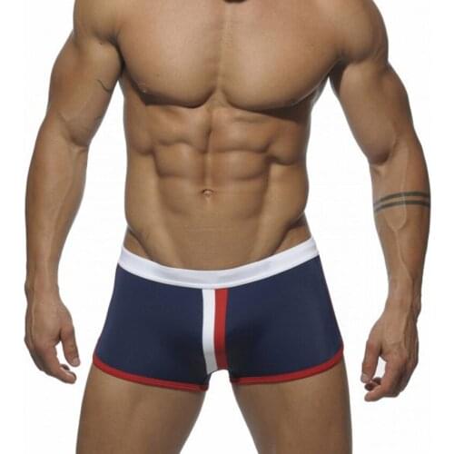 Seobean Brand Sexy Mens Swimsuits Gay Penis Pouch Men Swimwear Patchwork Beach Surf Board Wear Swim Boxer Shorts Trunks