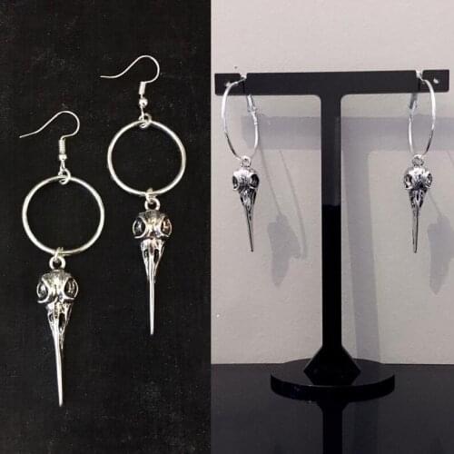 Raven skull earrings Hoop or ear wire finish Fashion Goth jewelry 2020 new Fashion Goth jewelry women Fashion Goth jewelry