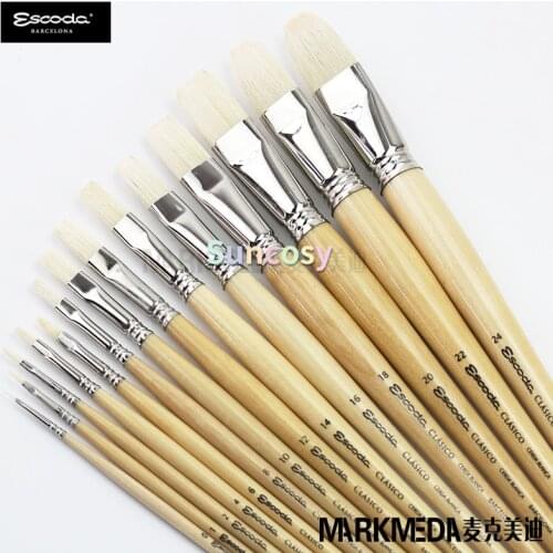 Escoda Clasico 4628 Oil & Acrylic Chungking White Bristle Paint Brush Bright,artist Paintbrushes , for Acrylic and Oil Painting