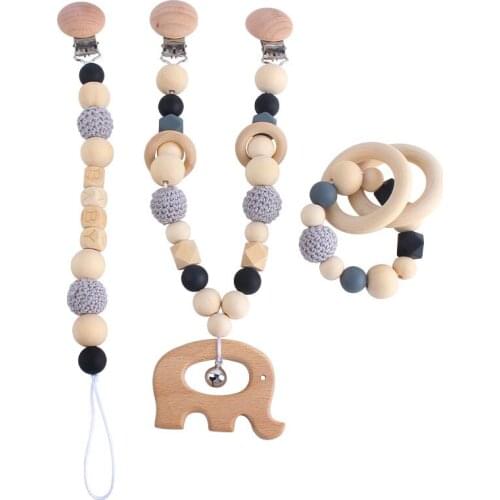 Handmade Silicone Pacifier Chains Safe Teething Chain Baby Teething Toy Nipple Clip Baby Personalized Package Nipple Empty Clip