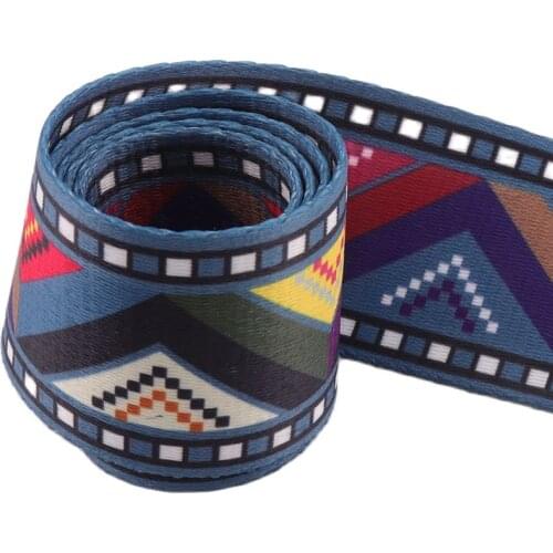 Blue Webbing Ribbon Straps 50mm Colorful Stripe Nylon Ribbon Belt Strap Handbag Strap webbing ribbon Luggage Leash strap