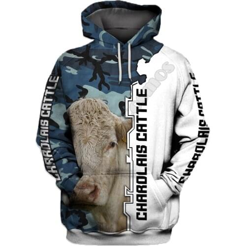 Chardlais Cattle 3D Printed Hoodies Funny Pullover Men For Women Funny Sweatshirts Animal Sweater Drop Shipping