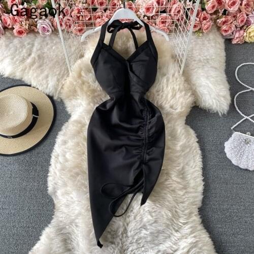 Gagaok party dress women 2021 summer new V-Neck Spaghetti Strap Sheath sexy mini bodycon dresses fashion wild chic vestidos