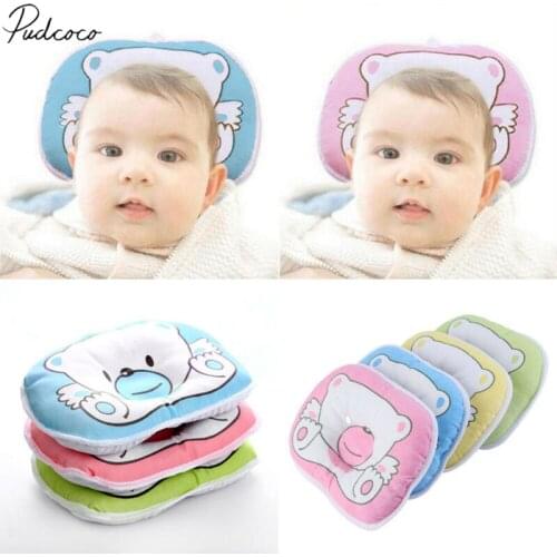 2019 Baby Bedding Accessories Cartoon Bear Pattern Soft Baby Pillow Preventing Flat Head Neck Syndrome Plagiocephaly Wholesale