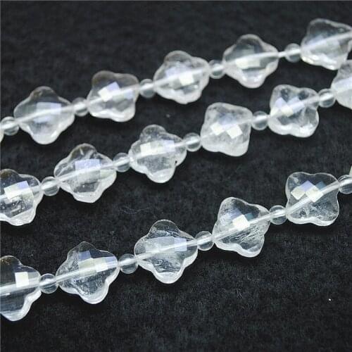 24PCS Nature White Crystal Beads Clover Shape Size 13MM For Fashion Women Bracelets Making DIY Jewelry Accessories Top