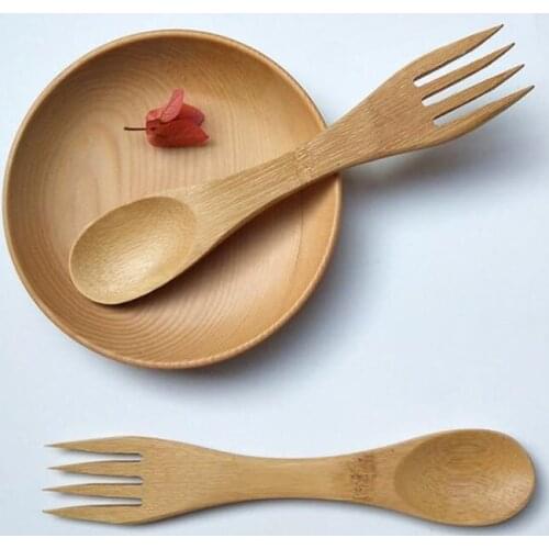 300pcs Wooden Spoon Fork Kitchen Cooking Utensil Tools Soup-Teaspoon Tableware Stirring spoon bar kitchen accessorieNO372