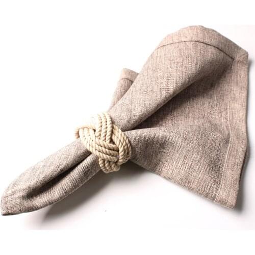 6pcs napkin ring Model room natural jute napkin ring rope woven napkin buckle linen rope