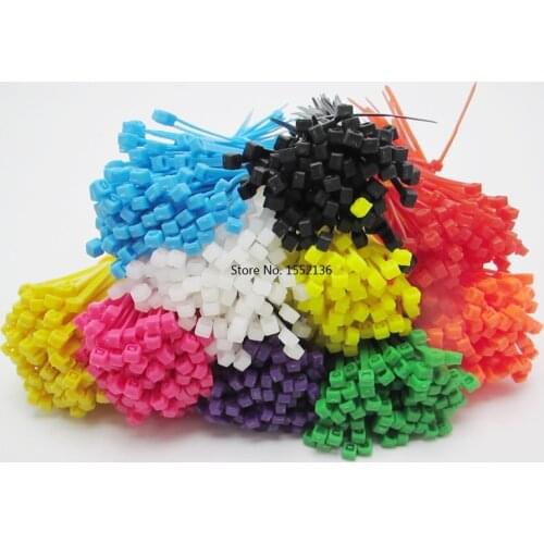 800PCS/Pack 8 Colors Random Dispatch 3x100 Nylon Cable Tie Self-Locking Plastic Cable Ties
