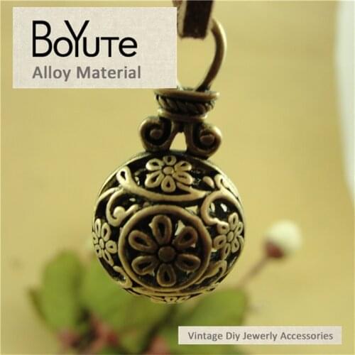 BoYuTe (10 Pieces/Lot) 32*17MM Antique Bronze Plated Hollow Pendant Charms for Jewelry Accessories Parts Diy Necklace Bracelets