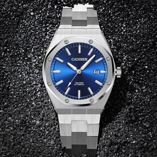 CADISEN Automatic Mechanical Mens Watches Casual Fashion Stainless Steel Waterproof Watch Top Brand Luxury Wristwatch Men 2021