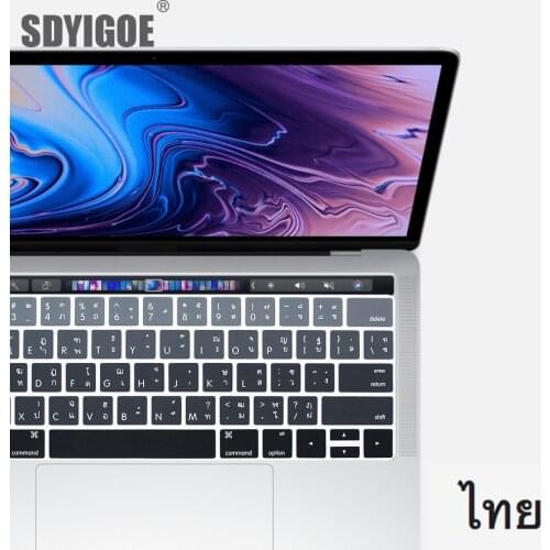 Thailan keyboard cover For macbook pro 2019 with touchbar A2159 A1707 A1707 A1989 A1990 New pro US-Enter cover Protective film