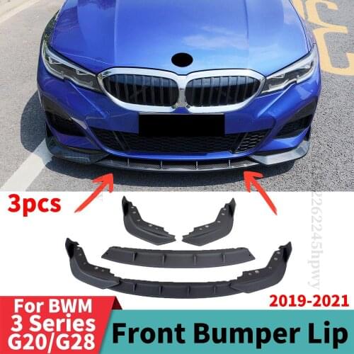 Lower Front Bumper Lip Chin Spoiler Deflector Decoration Tuning Body Kit Splitter For BMW 3 Series G20 G28 2019 2020 2021