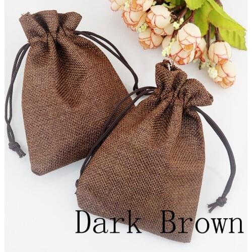 13colors Can Pick 300pcs 7x9cm Jute Bag Drawstring Jewelry bags Gift Candy Beads Bags Storage Wedding Linen Gift Bags