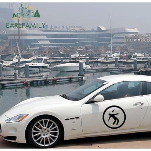 EARLFAMILY 58cm x 58cm 2x Warning Green Day Symbol Funny Graphical (one For Each Side) Car Sticker Truck Window Door Vinyl Decal