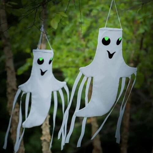 Halloween LED Luminous Windsock Ghost Horror Pendant Decoration