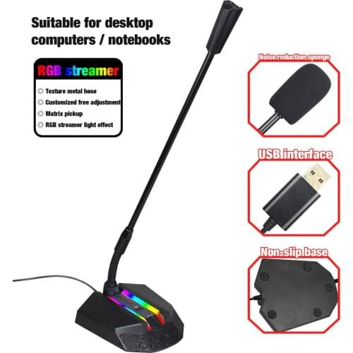 Gaming Microphone USB for Computer microphone desktop PC microphone Recording Chatting Mic Condenser Microphone Wired