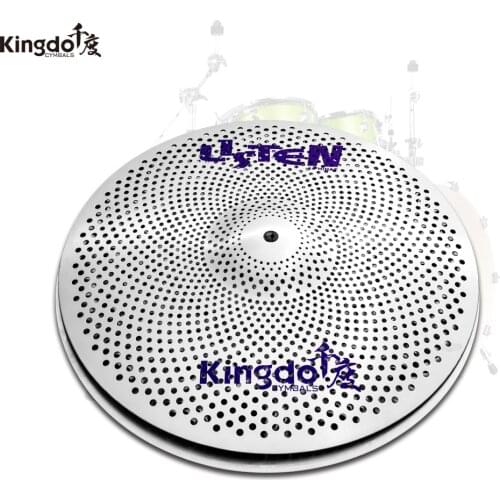 Kingdo low volume cymbal 14" hihat silent cymbal +10" splash cymbal for drum set
