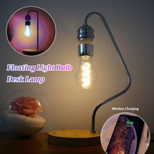 Magnetic Levitation Lamp Floating LED Bulb Desk LED Wireless Charging Induction Bulb Balance Night Light For Home Decoration