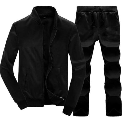 Tracksuits Men Polyester Sweatshirt Sporting Fleece 2021 Gyms Spring Jacket + Pants Casual Mens Track Suit Sportswear Fitness