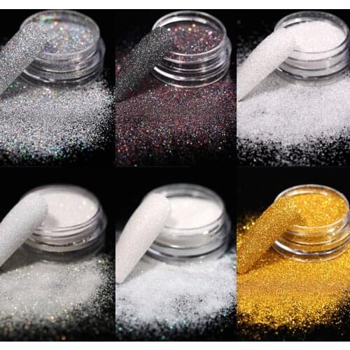 Gradient Silver Green Nail Glitter Set Shiny Powder For Bar Disco Holographics Laser Nail Art Polish Chrome Pigment Dust Kits