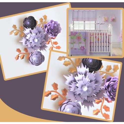 Handmade Cardstock Rose DIY Paper Flowers Leaves Set For Wedding & Event Backdrops Decorations Nursery Wall Deco Video Tutorials