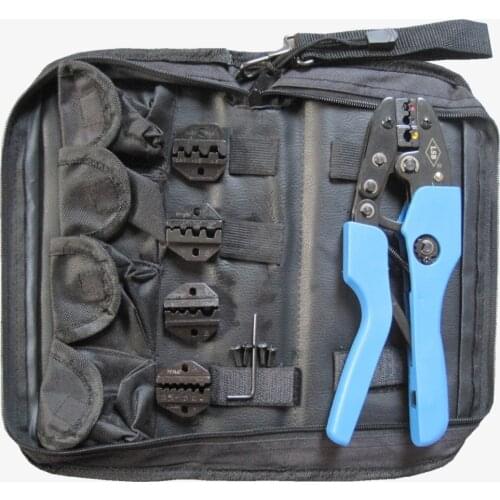 Multifunctional ratchet crimping tool set terminal crimping tools pliers with 4pcs replaceable crimp jaws dies AN-K30J-1