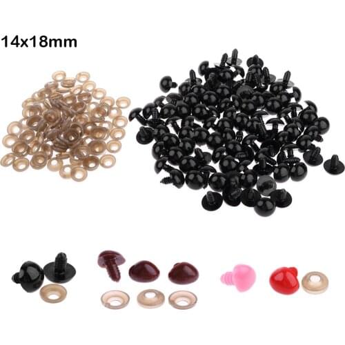 100pcs Plastic Safety Nose With Washers For DIY Doll Teddy Puppet Toy Kids Craft