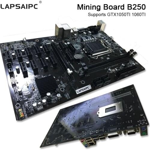 Lapsaipc Board B250 Ming expert 100% tested Motherboard Video Card Interface Supports GTX 1050TI 1060TI For Crypto Minig b250