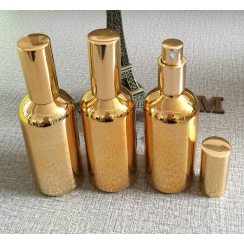 100ml gold plated refillable empty atomiser spray perfume bottle,perfume container packing makeup storage travel container