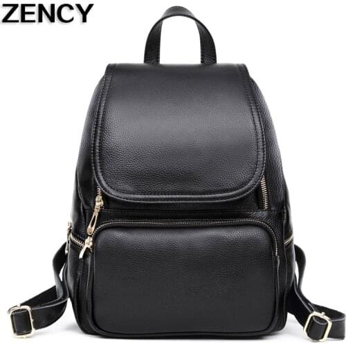 ZENCY Green Dark Red Backpack 100% Real Soft Genuine Leather Women Backpacks Ladies Girls Top Layer Cowhide School Bag Mochila