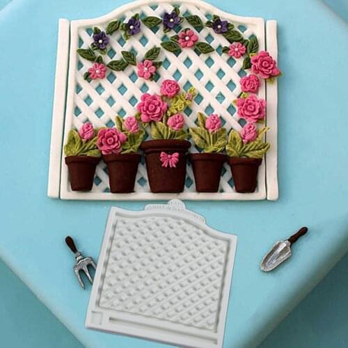 3D Fence Silicone Mold Sugar Paste DIY Fondant Cake Decor Tool Chocolate Cake Candy Fence Shaped Mold Baking Liquid Cake Moulds