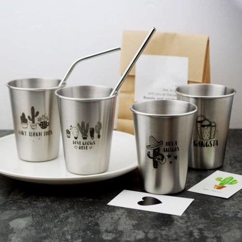 Stainless Stackable Glasses Tumbler Pint Cups Beer Beverage Tumblers 350ml/500ml Cold Drink Cup Water Drinking Mugs Home Kitchen