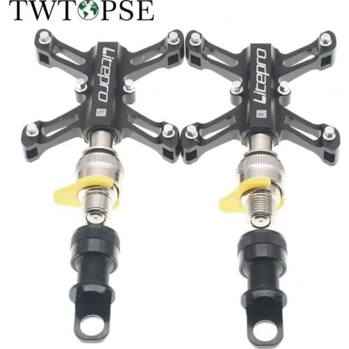 TWTOPSE Titanium Axles Bicycle Bike Quick Release Pedals For Brompton Birdy 3SIXTY 412 P8 Fnhon Folding Bike Pedal 3 Bearing CNC