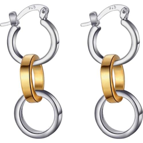 Three circle Combine cool high quality Silver Earrings for women fashion jewelry earrings /RBSHUJCS MWWFKGPD