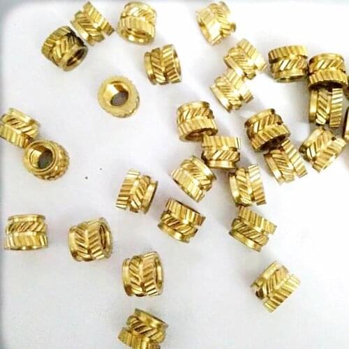 20Pcs M2.5 Knurled Eight-character twill hot melt copper hardware nut embedded injection molded nuts Length 2mm-4mm
