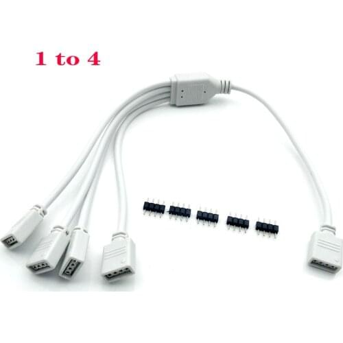 4 Pin 5 Pin RGB Led Connector Cable 1 to 2/ 1 to 3/ 1 to 4 RGB RGBW 4Pin 5Pin Splitter Cable for 3528 5050 LED Strip light
