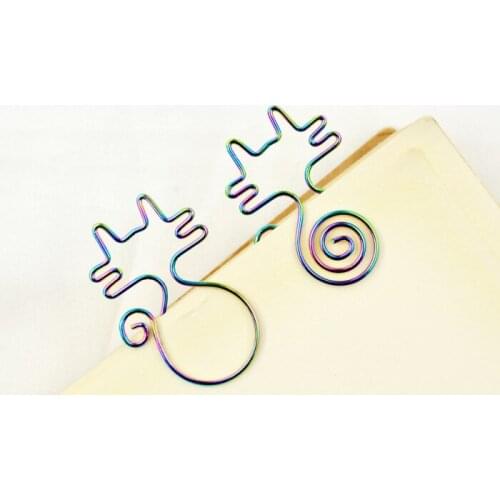 8pcs Cross-border text innovative bright cat and cat paper clip around shaped paper clip wholesale factory outlet