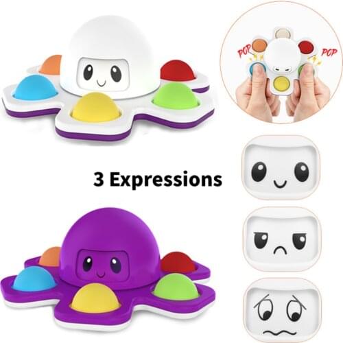Hot Octopus Push Bubble Fidget Toys Adults & Children Reliver Stress Keychain Anti-stress Face Shifter Sensory Toy Reliver Gift