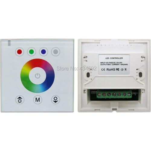 CE FCC ROHS Max 384W DC12-24V RGBW Led Touch Panel Controller Dimmer Common Anode Connection White Color