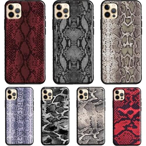 Cobra Python Snake Skin Funda Case For iPhone X XR XS MAX 12 Mini 11 Pro Max 5S 6S 8 7 Plus SE 2020 Cover Shell