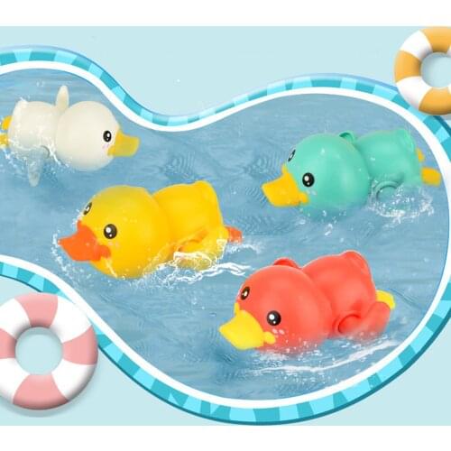 Baby Bath Toy Clockwork Little Yellow Duck Water Toys Bathtub Wind Up Duck Toy Gift For Infant Summer Baby Bathroom Swimming Toy