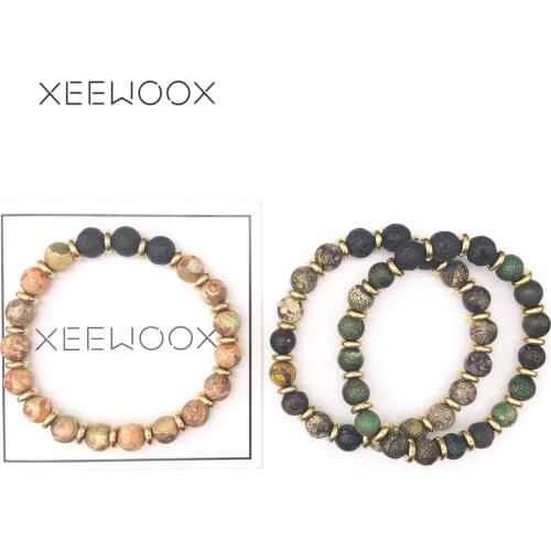 Energy Natural Stone Metal Essential Oil Diffuser Yoga Lava Bracelet For Couple Woman Man Girl Gift Boho Bohemia Anniversaries