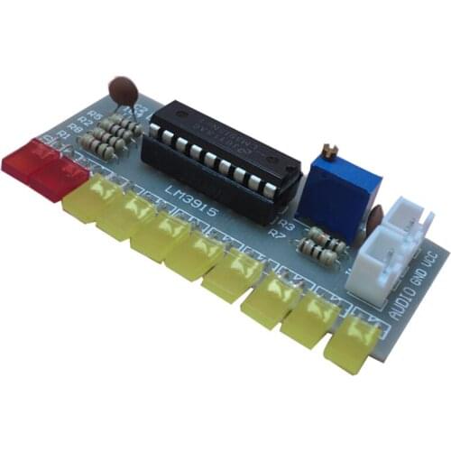 LM3915 Audio Level Indicator Diy Kit 10 Led Sound Audio Spectrum Analyzer Level Indicator Kit Electoronics Soldering